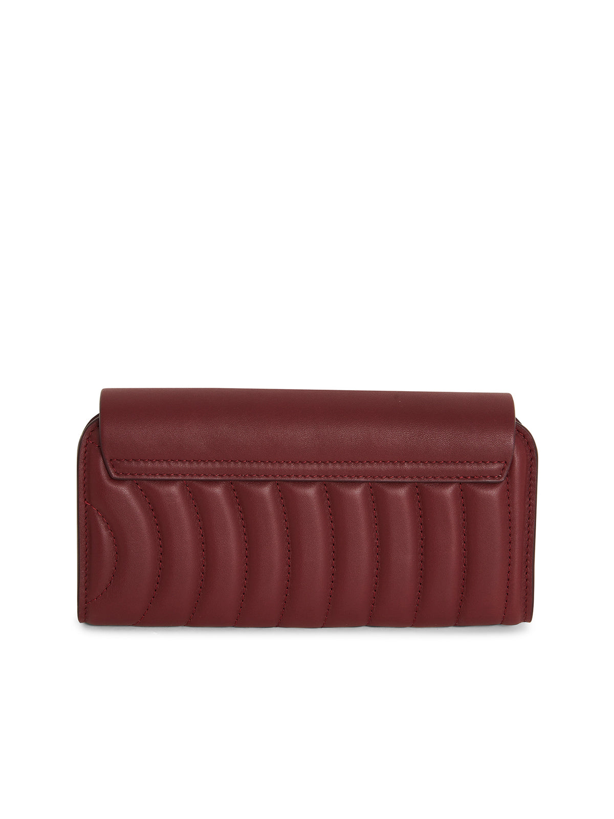 NEW_Portefeuille long boucle métallique en cuir - Plum Purple