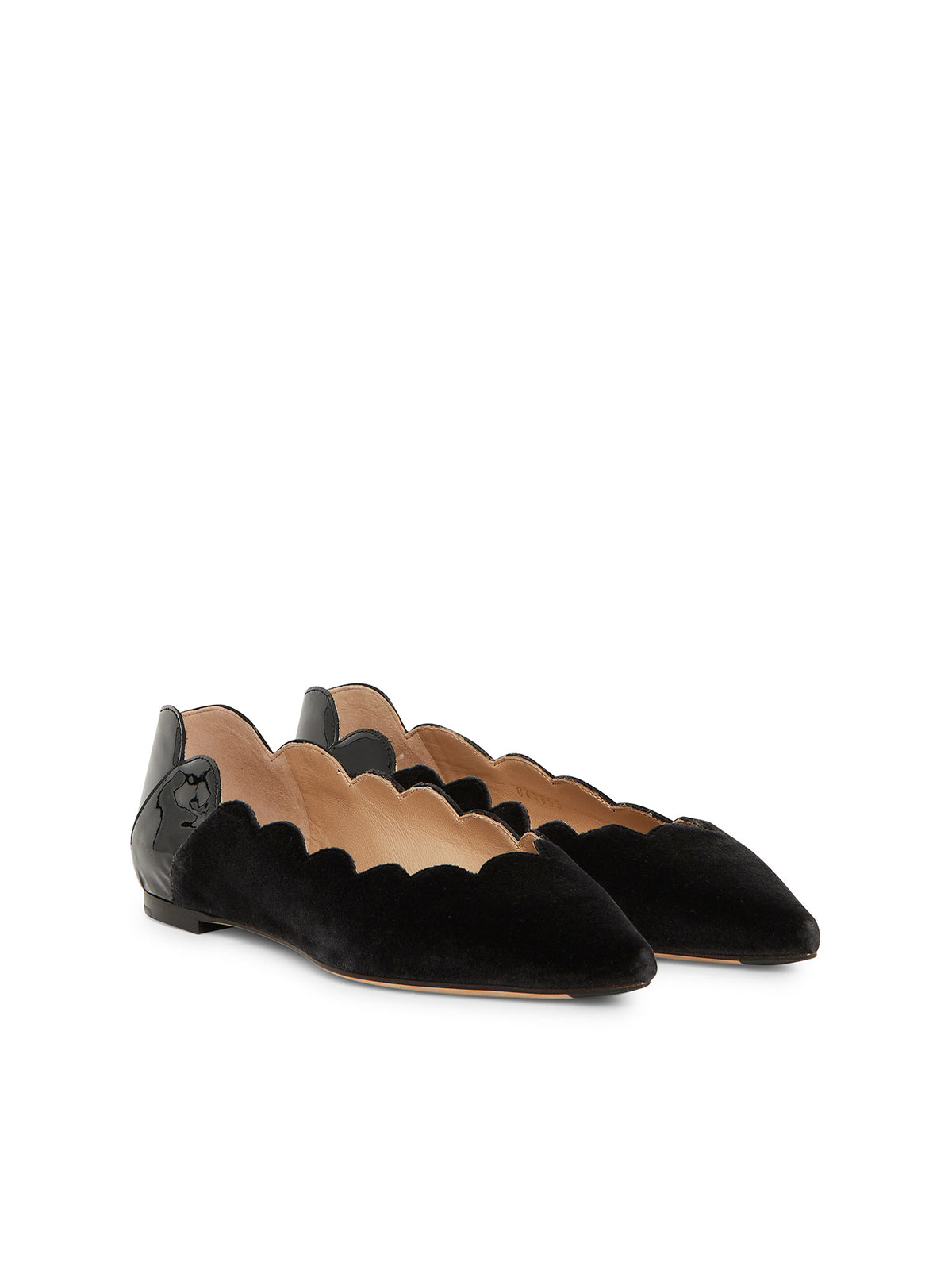 Ballerines Pointy lauren en velours coupe européenne - Charcoal Black