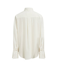 Blouse col lavalière en soie - Iconic Milk