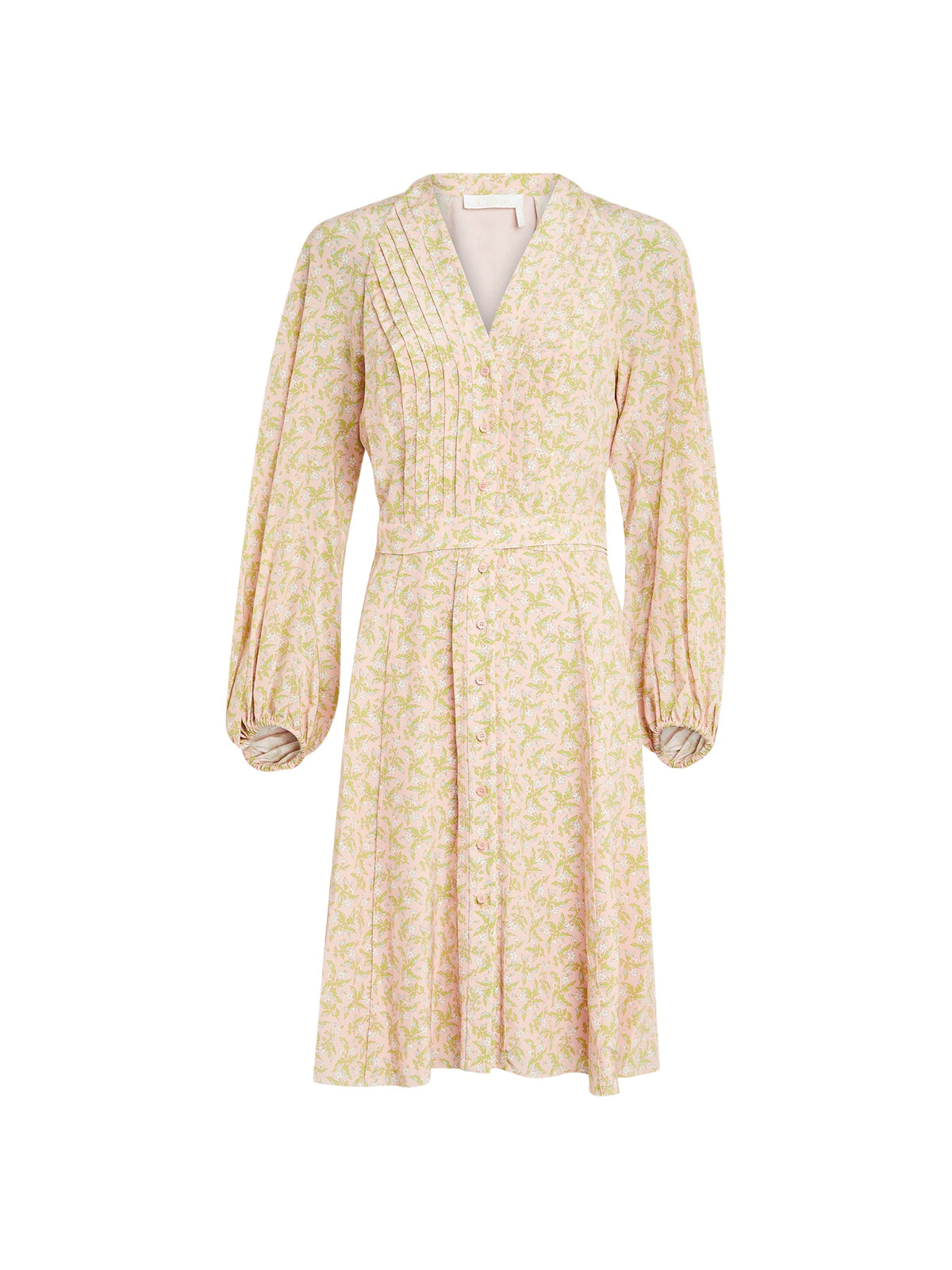 NEW_Robe imprimée en soie - Pink & Green