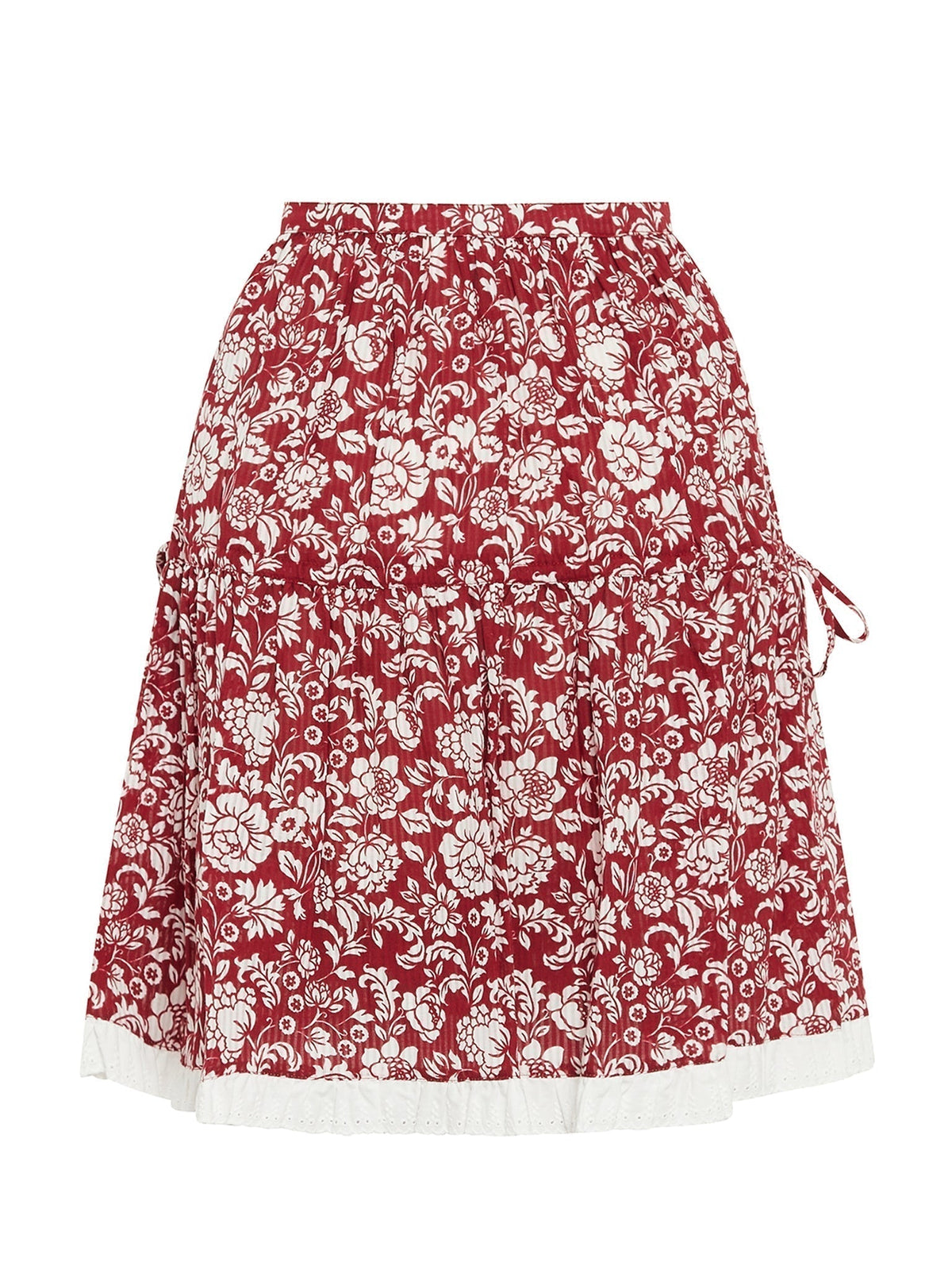 Jupe courte à imprimé fleuri - Red & White