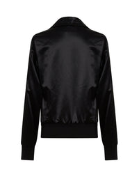Veste zippée satinée en laine - Black