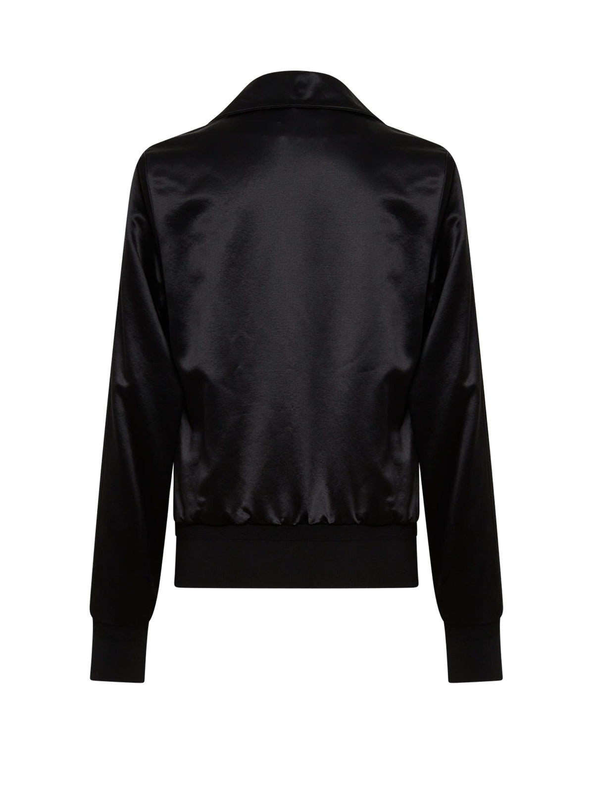 Veste zippée satinée en laine - Black
