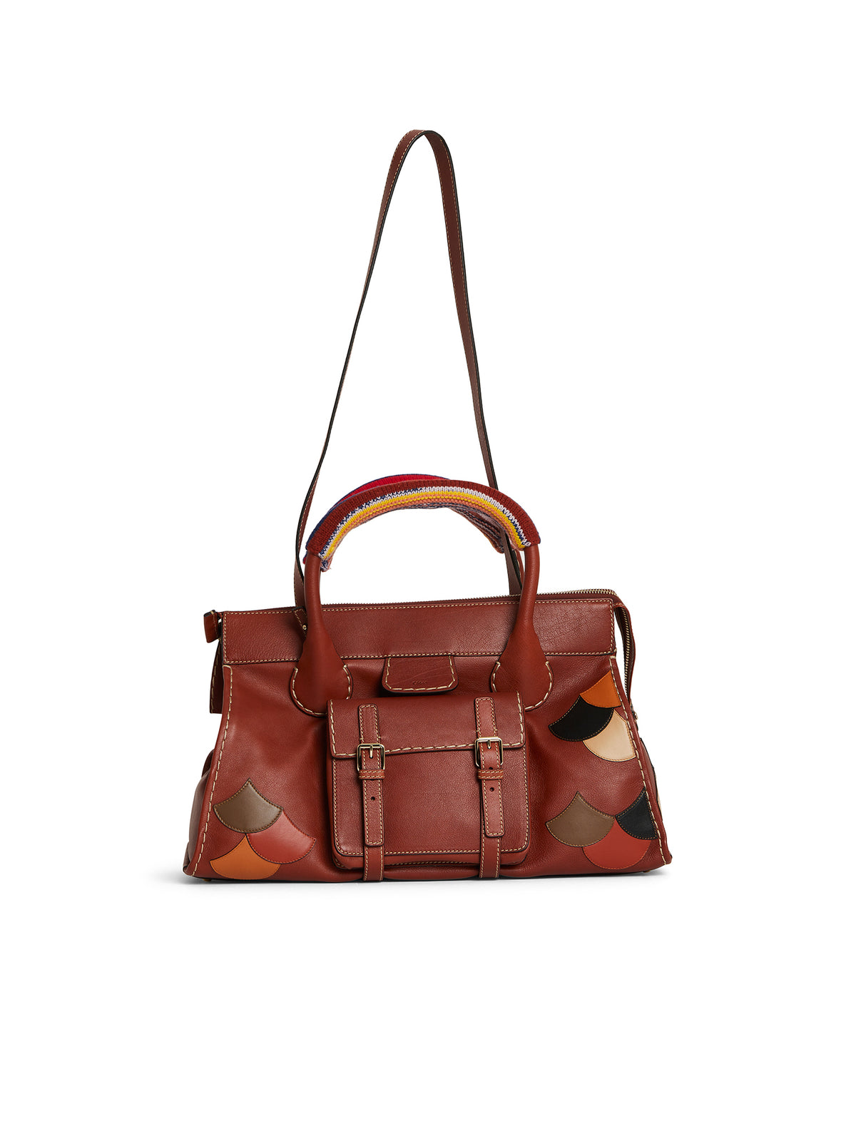 NEW_Grand sac à dos avec poches en cuir - Sepia Brown