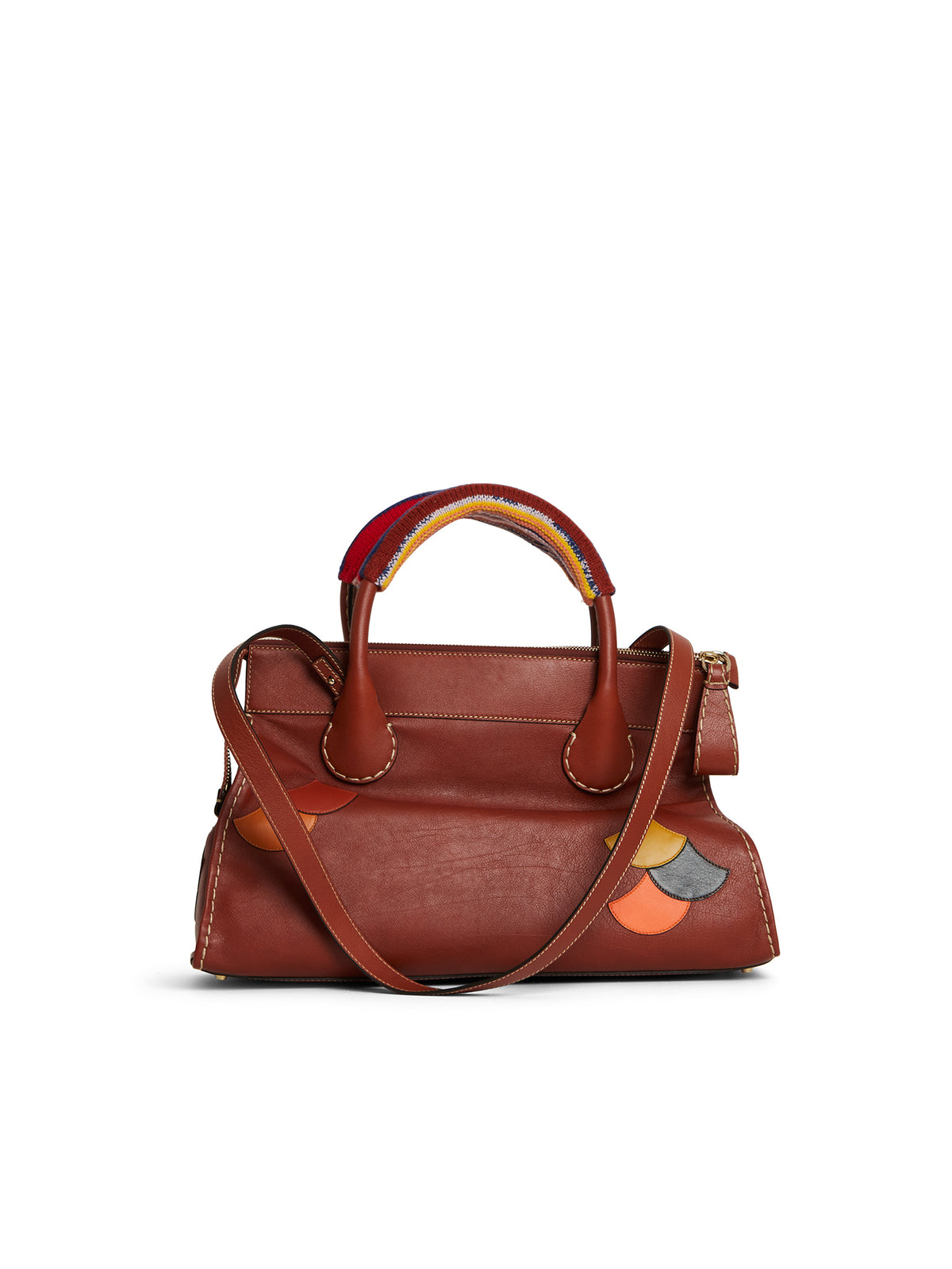 NEW_Grand sac à dos avec poches en cuir - Sepia Brown