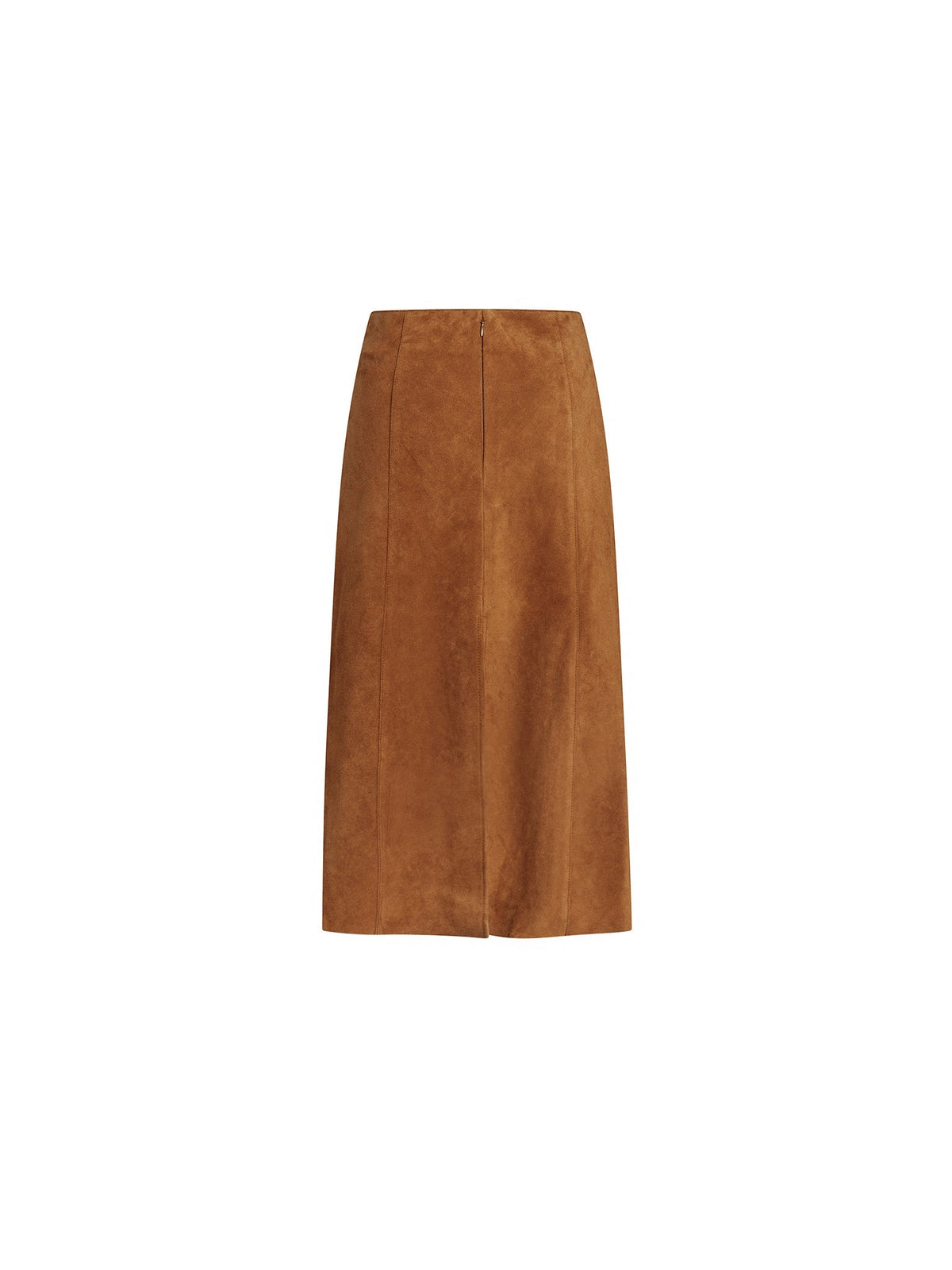 NEW_Jupe evasée en cuir - Brick Brown