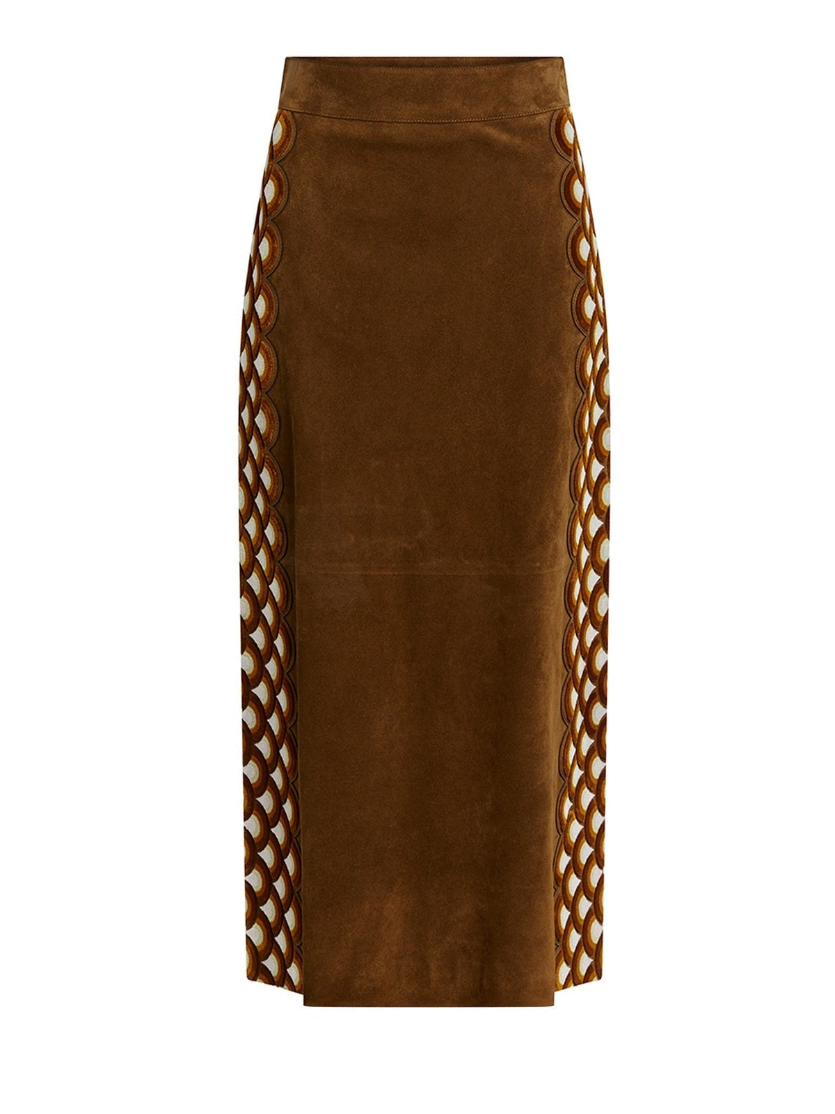 Jupe C-Scallop en cuir - Brick Brown