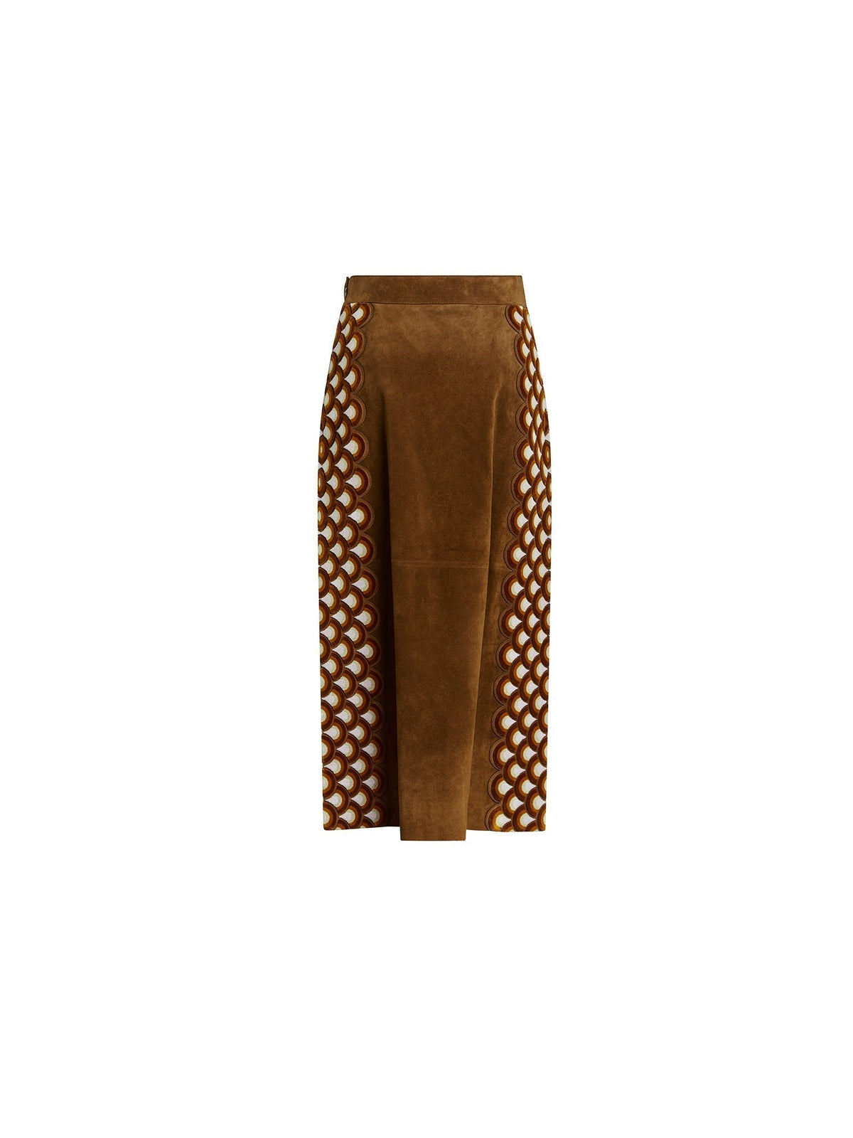 Jupe C-Scallop en cuir - Brick Brown