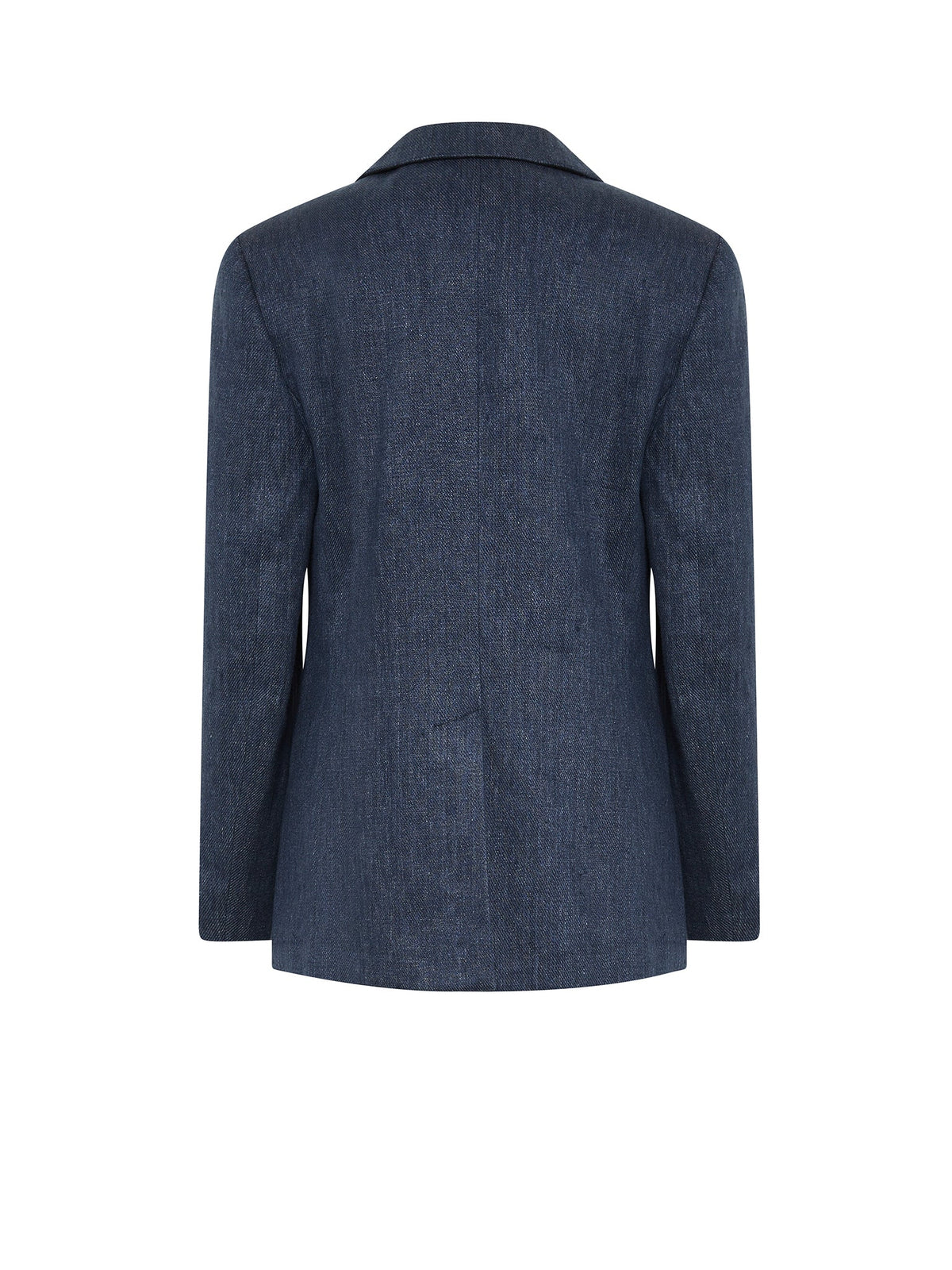 Blazer à épaulettes effet denim en lin - Deep Ocean