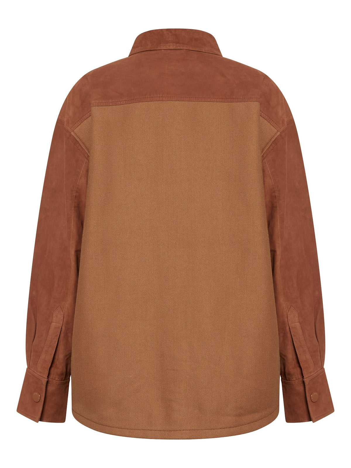 Veste chemise bi matière - Copper Brown