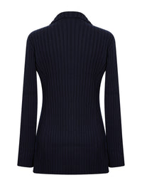 NEW_Cardigan tricoté en laine et cachemire - Navy
