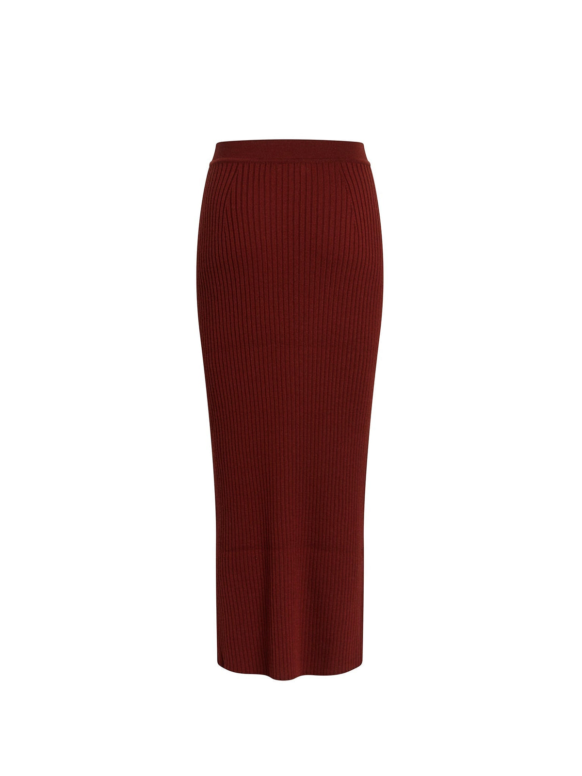 Jupe tube en laine et cachemire - Dawn Red