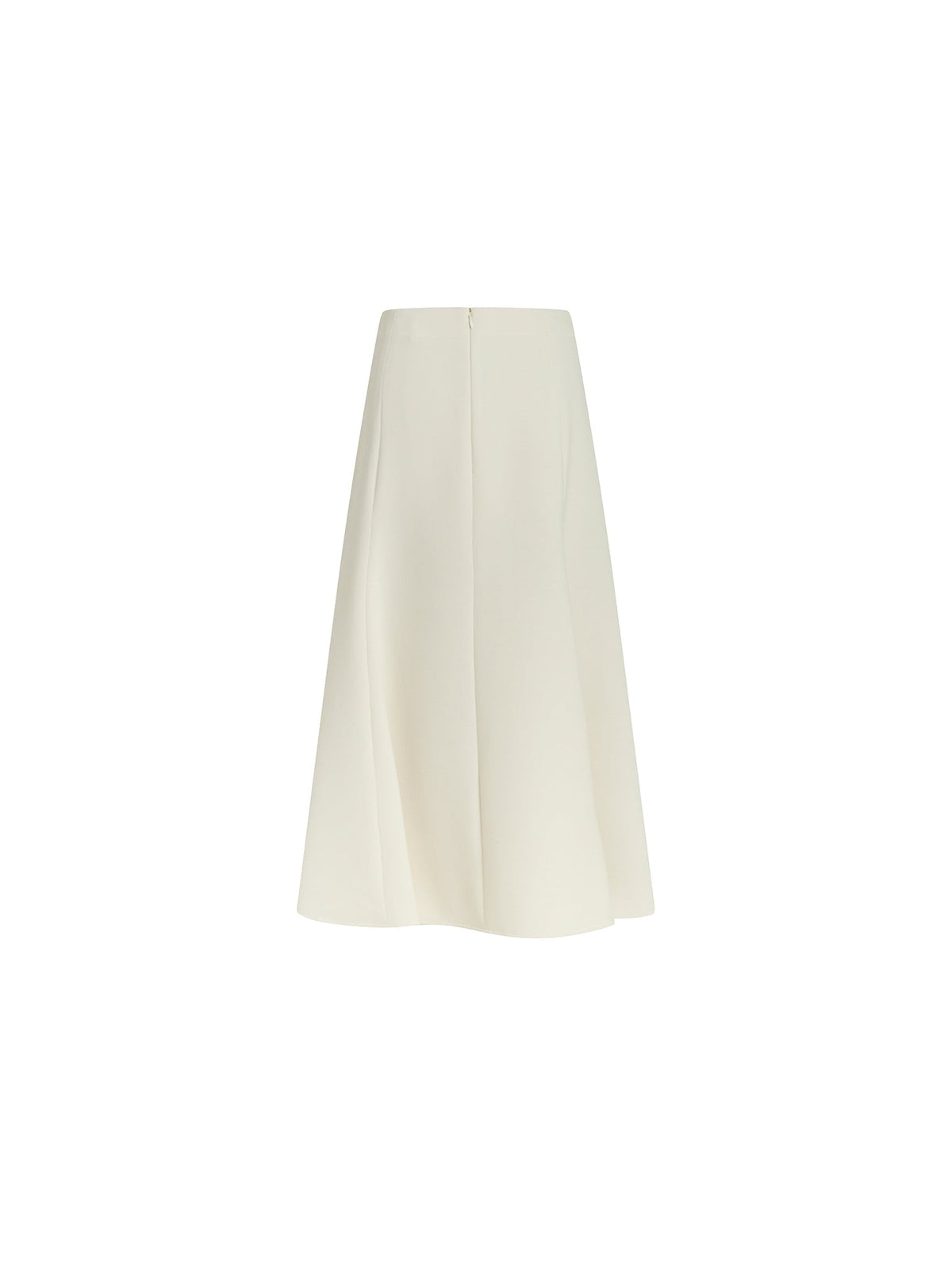 Jupe surpiquée en laine - Seedpearl Beige