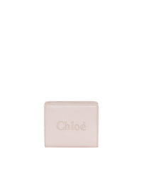 Portefeuille compacte Chloé Sense en cuir - Misty Lavender