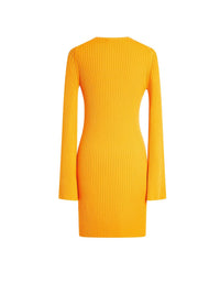 Robe courte côtelé en laine - Dark Honey