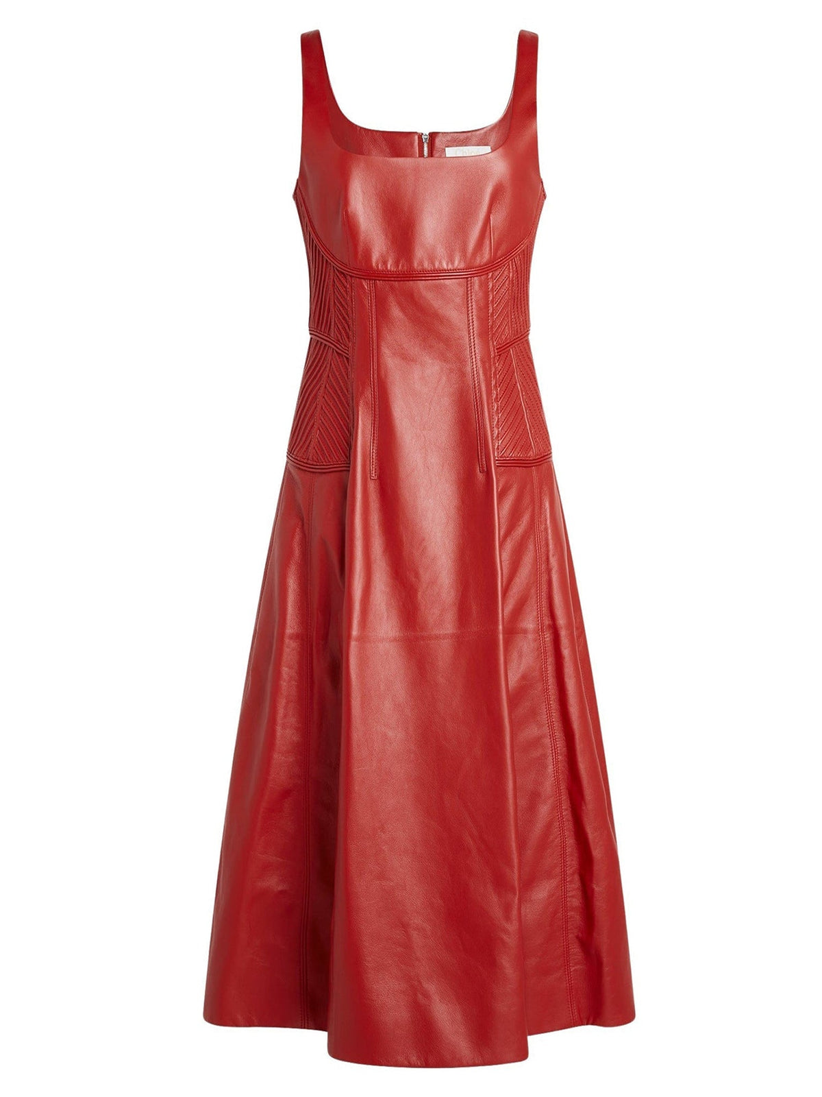 Robe en cuir Runway sans manche - Red Crush