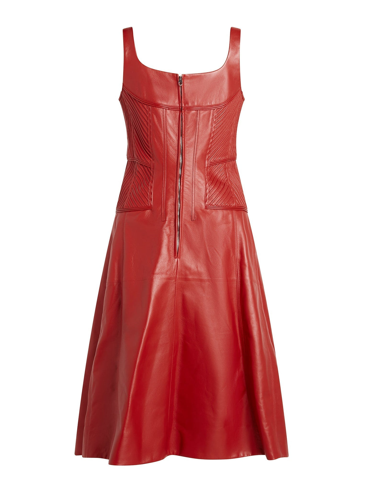Robe en cuir Runway sans manche - Red Crush