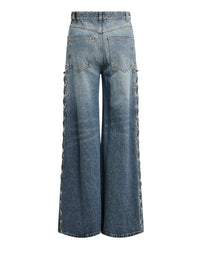 Jean ample lacet sur les côtés - Faded Denim
