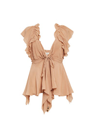 Blouse volantée en soie - Cheek