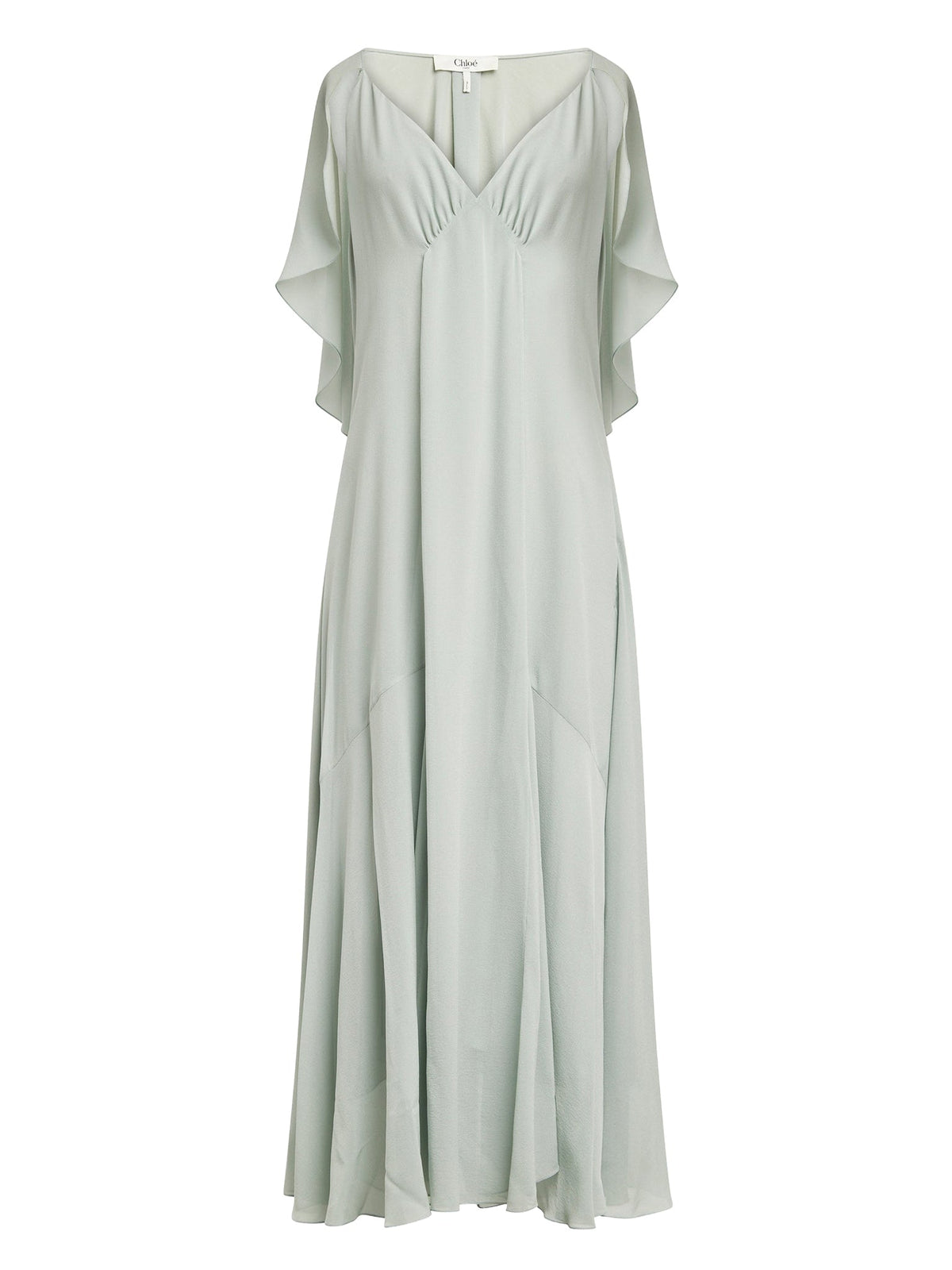 Robe longue fluide en soie - Desert Green
