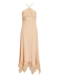 Robe longue lacée en soie - Sand Brown