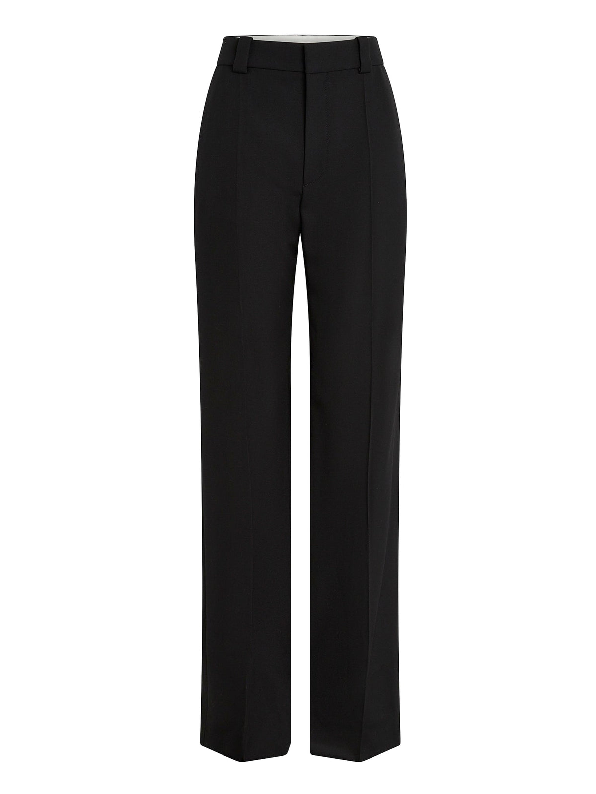 Pantalon taille haute droit en laine - Black