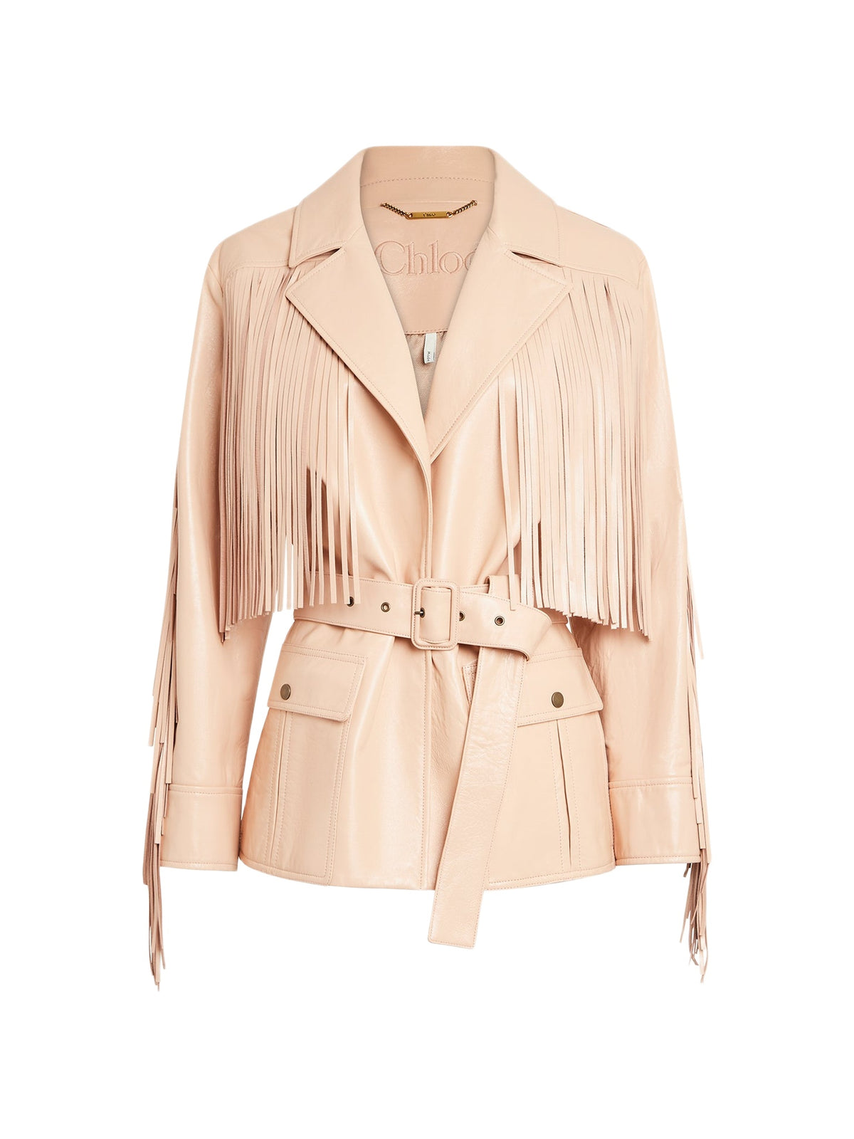 NEW_Veste à franges en cuir - Cameo Rose