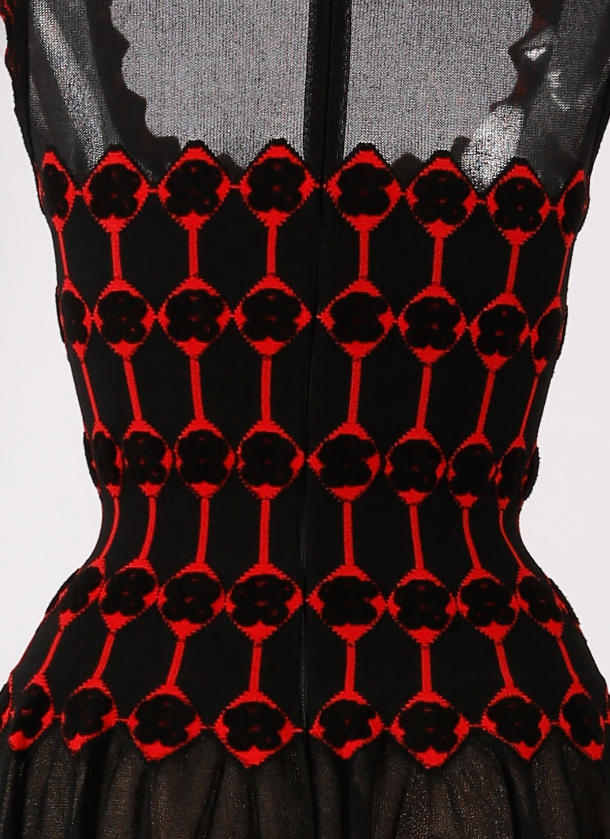 Azulejos silk sleeveless maxi dress - Black & Red