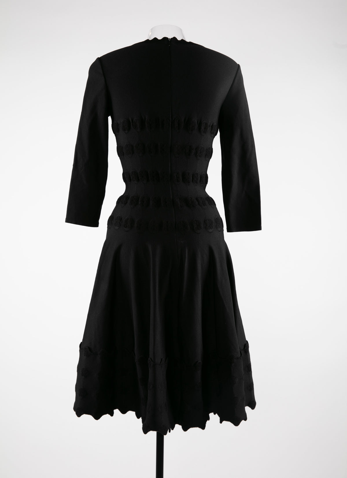 Robe droite à manches 3/4 Azulejos en maille - Noir