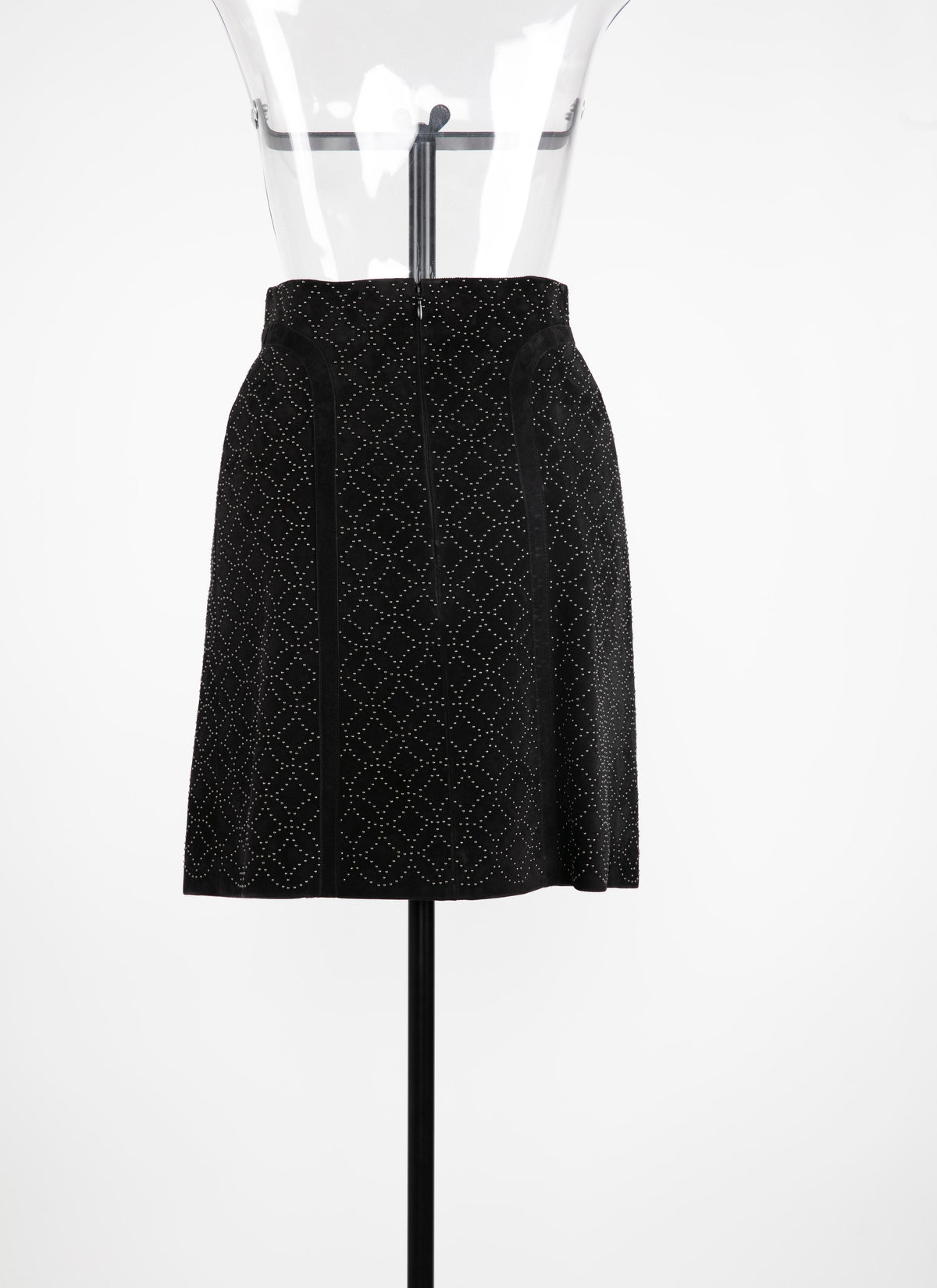 Jupe courte en cuir suede - Noir