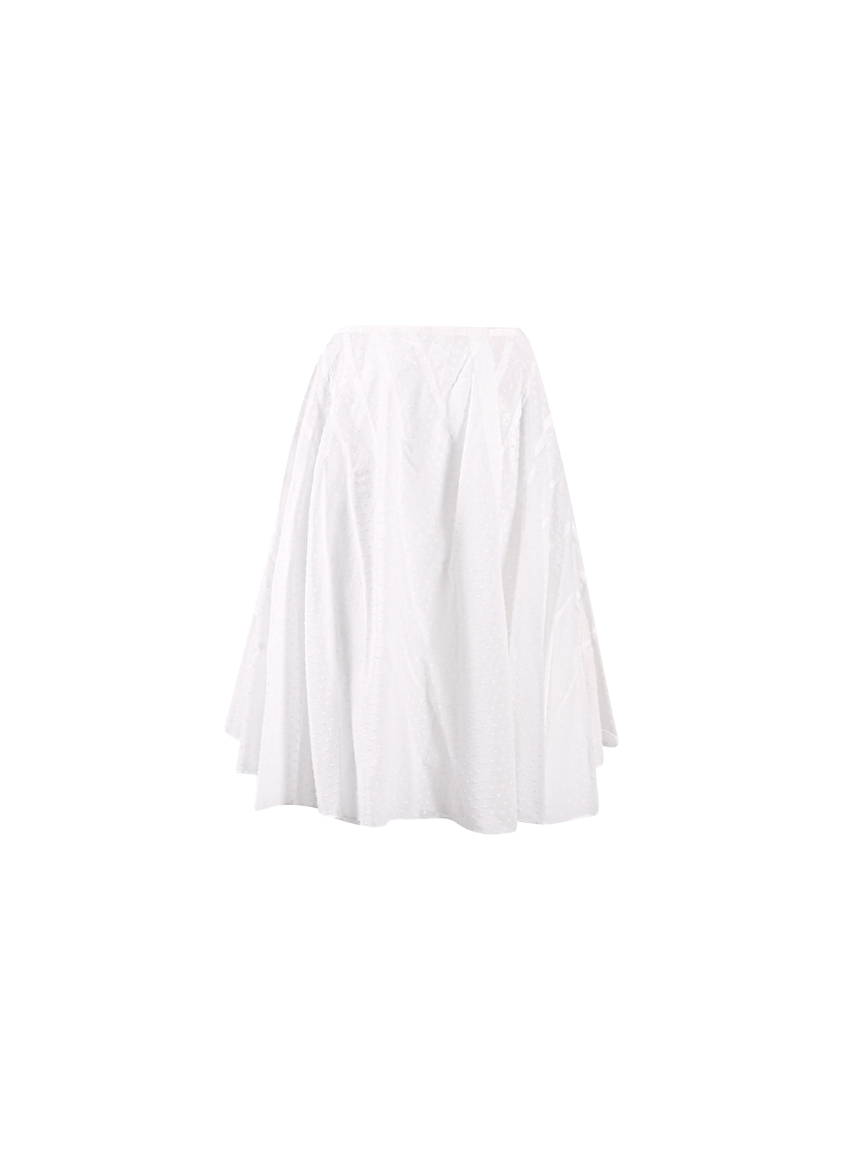 Gathered and pleated short skirt - Optic White