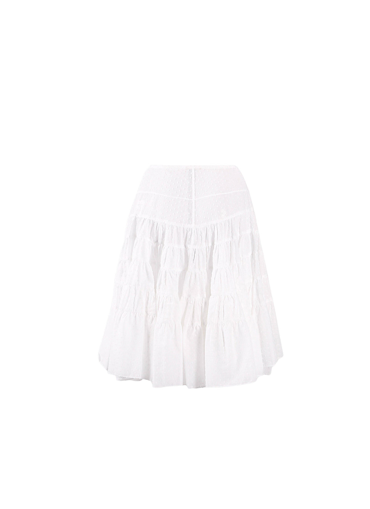 Gathered and pleated short skirt - Optic White