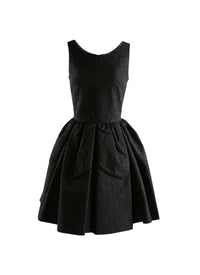 Robe pétale courte sans manches - Noir