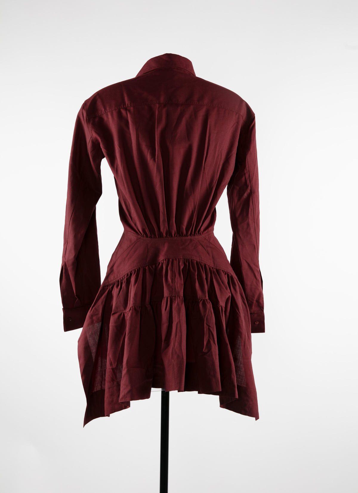 Chemise longue basque en laine - Bordeaux