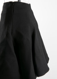 Jupe courte patineuse unie - Noir