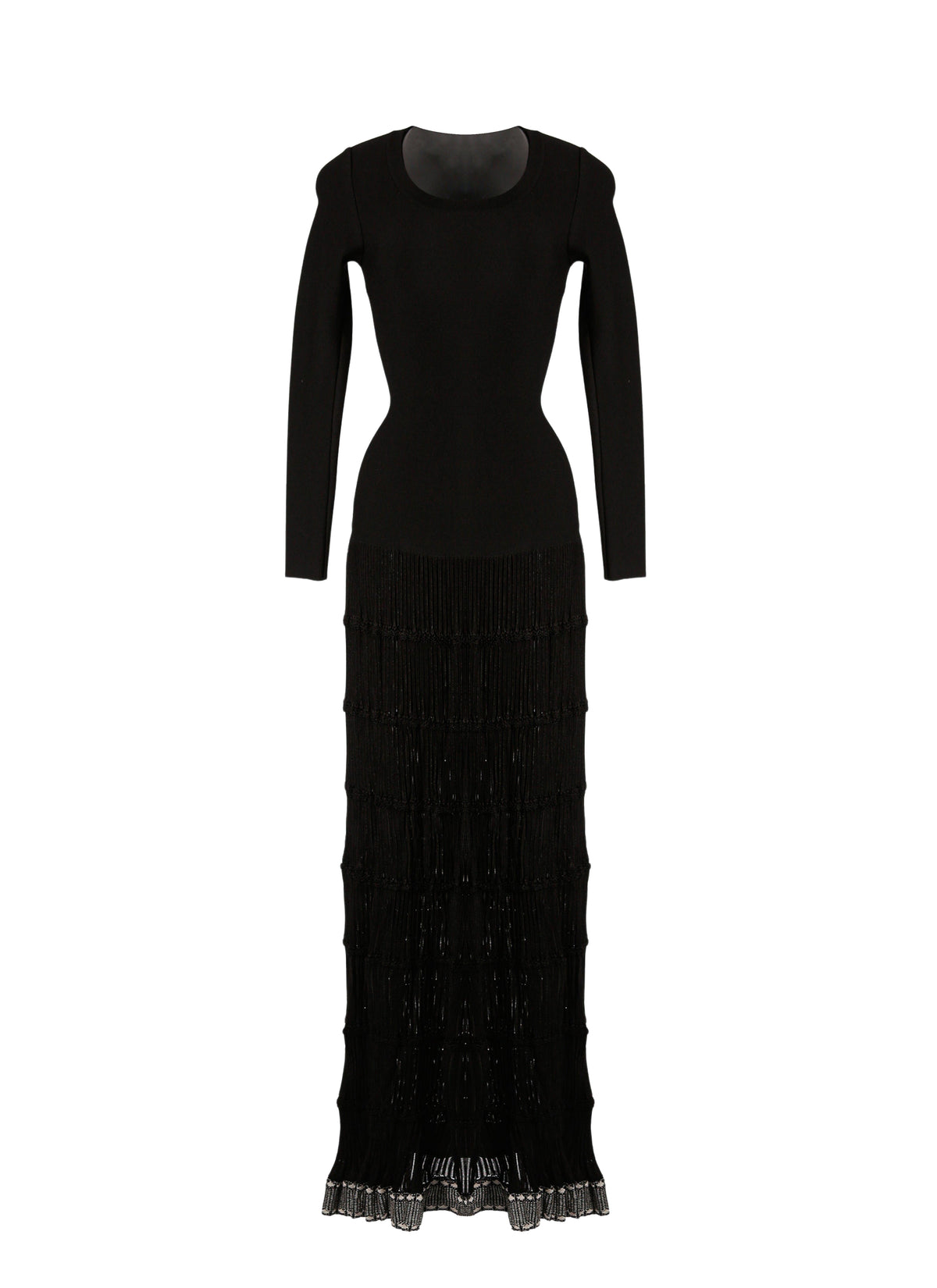 Robe longue à manches longues Mambo - Noir & Rhodium