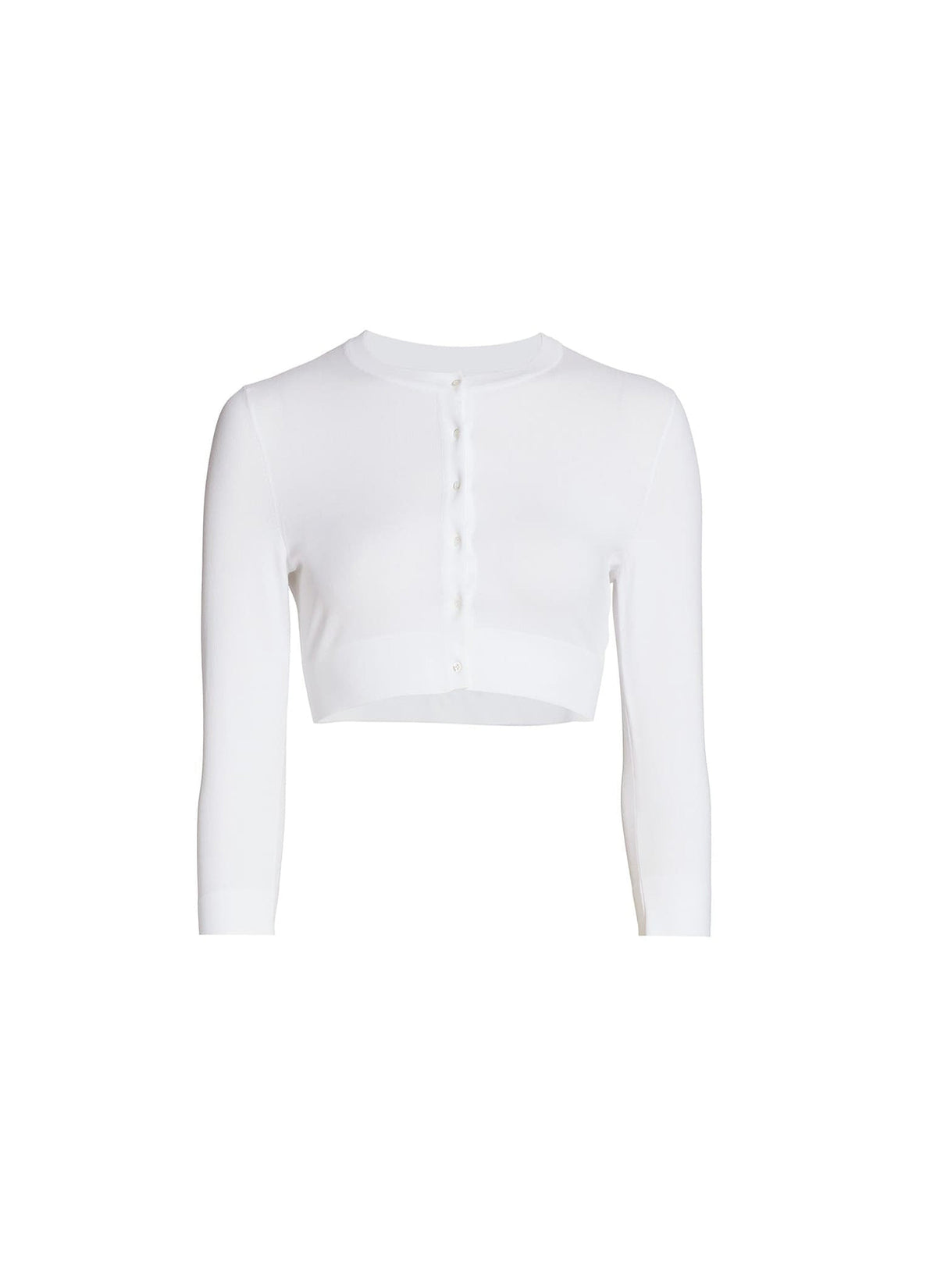 Cardigan boutonné à manches longues en maille - Blanc optique