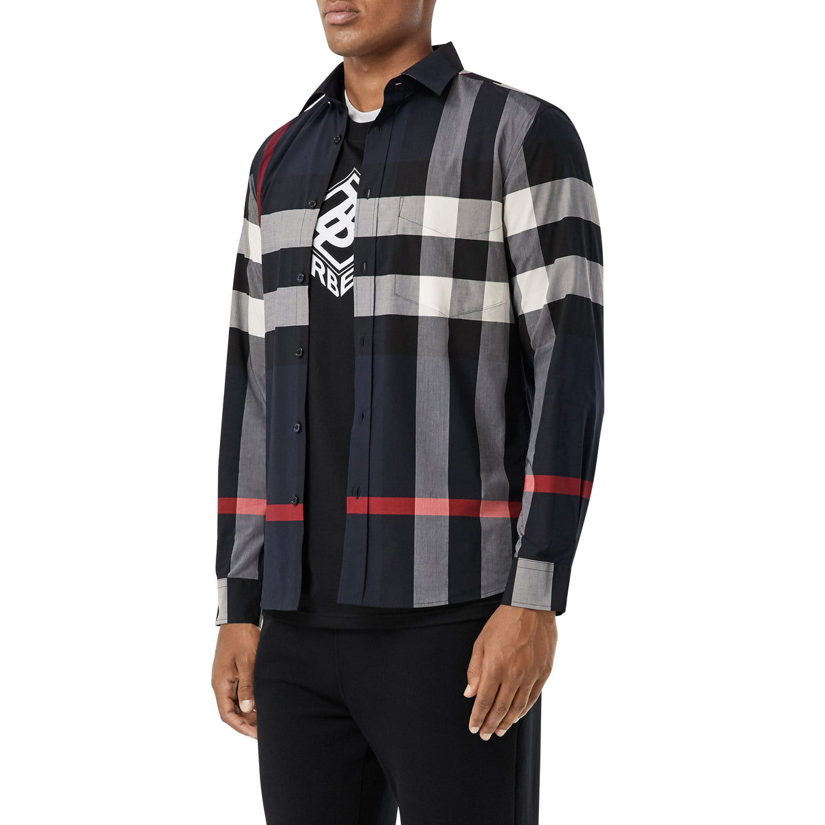 M CASUAL SHIRT LS VÉRIFICATION IP DE LA MARINE