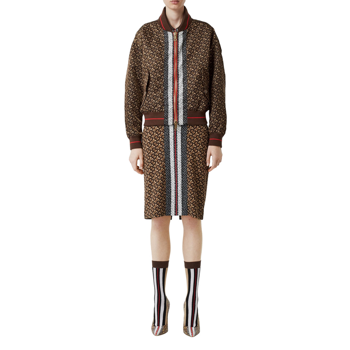 W JACKETS CASUAL BRIDE MARRON IP PTTN