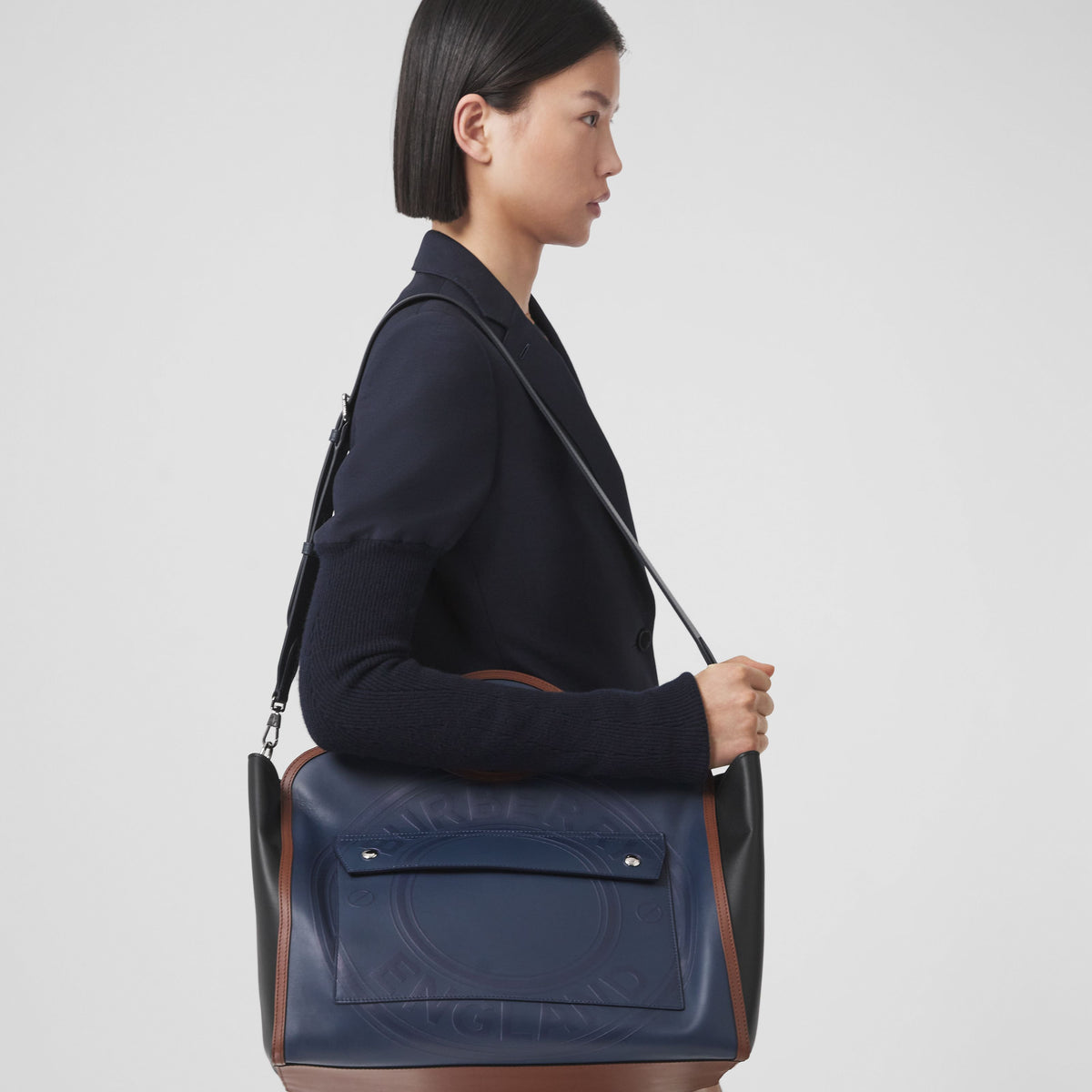 W TOTE BAG Bleu encre/Noir