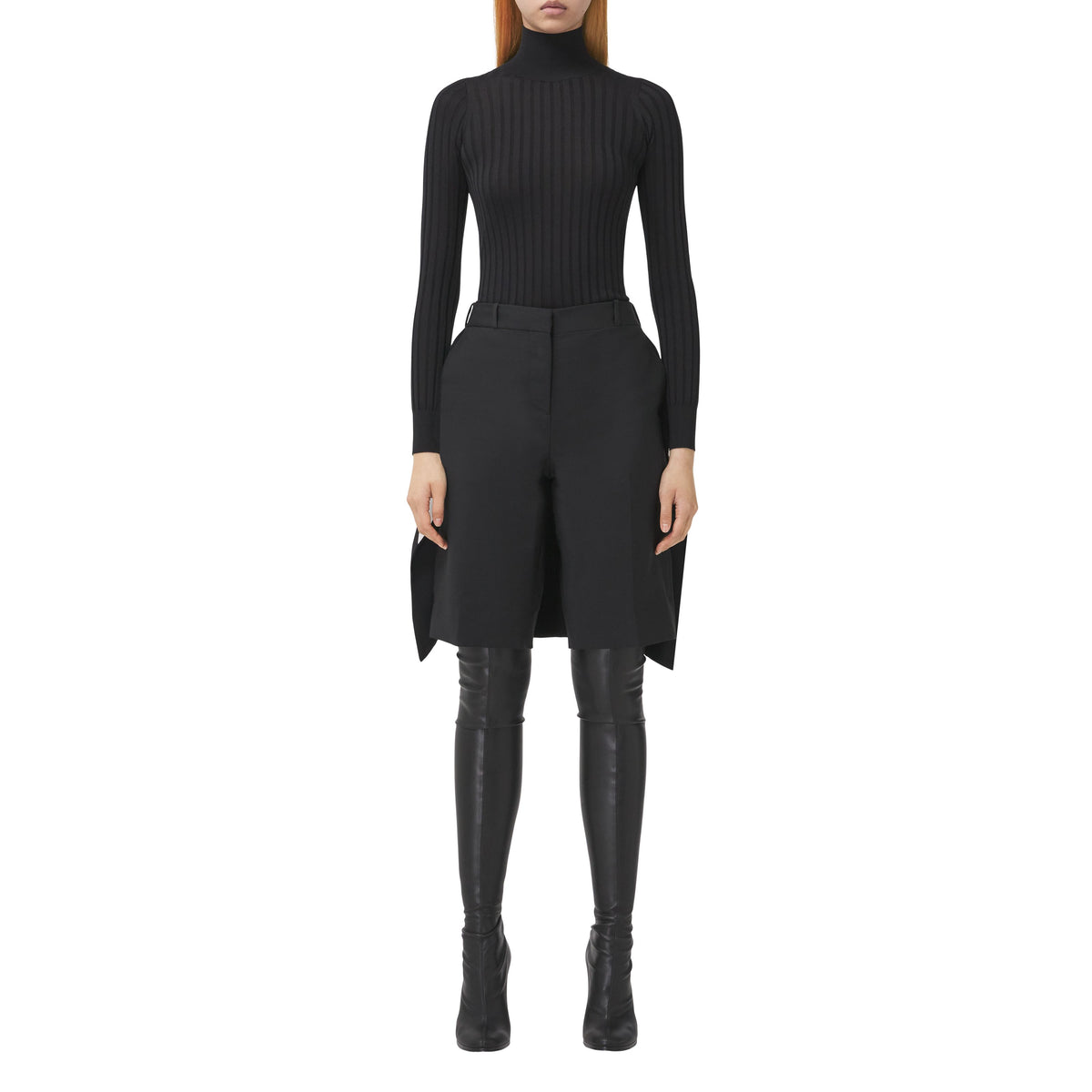 W KNIT T NECK NOIR
