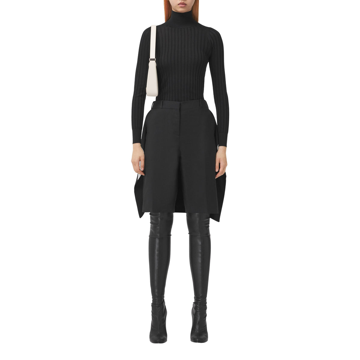 W KNIT T NECK NOIR