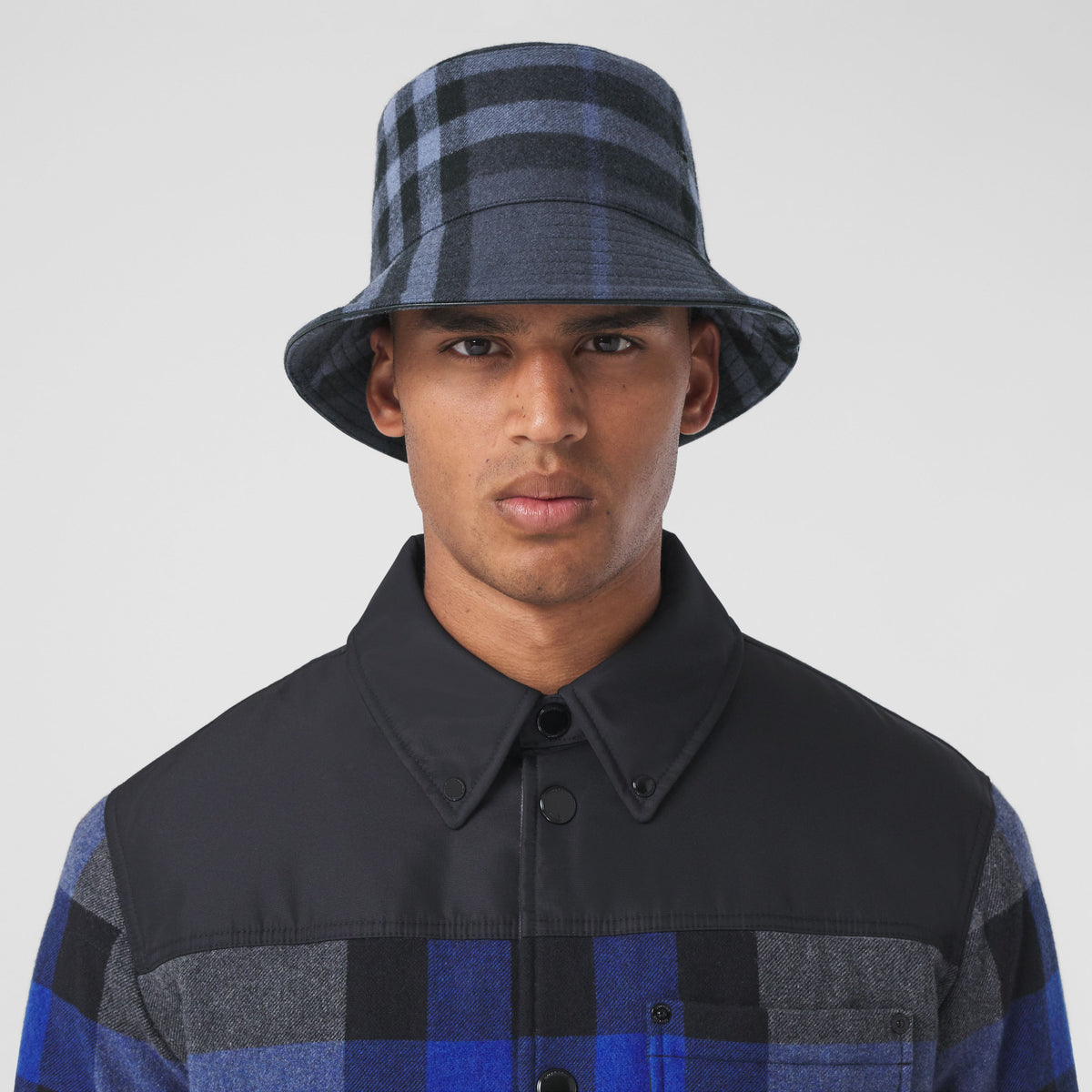 M BUCKET HAT Bleu encre (carreaux IP)