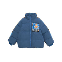 KID BOY PUFFER Bleu toile (motif IP)