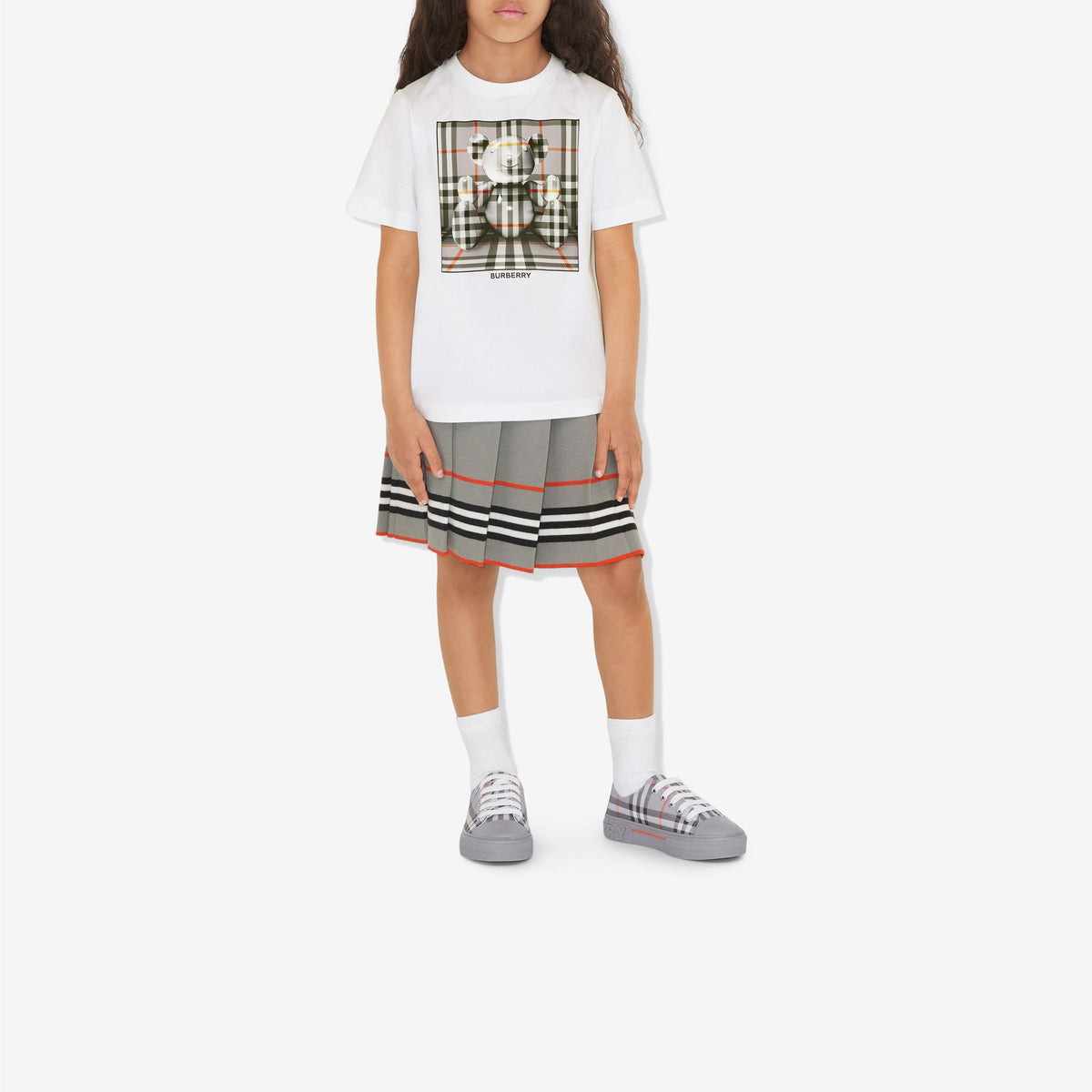 KID BOY T-SHIRTS WHITE / CL CHARC GRY