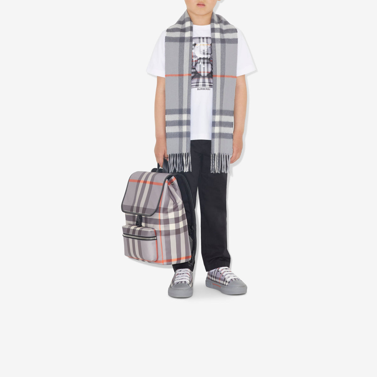 KID BOY T-SHIRTS WHITE / CL CHARC GRY