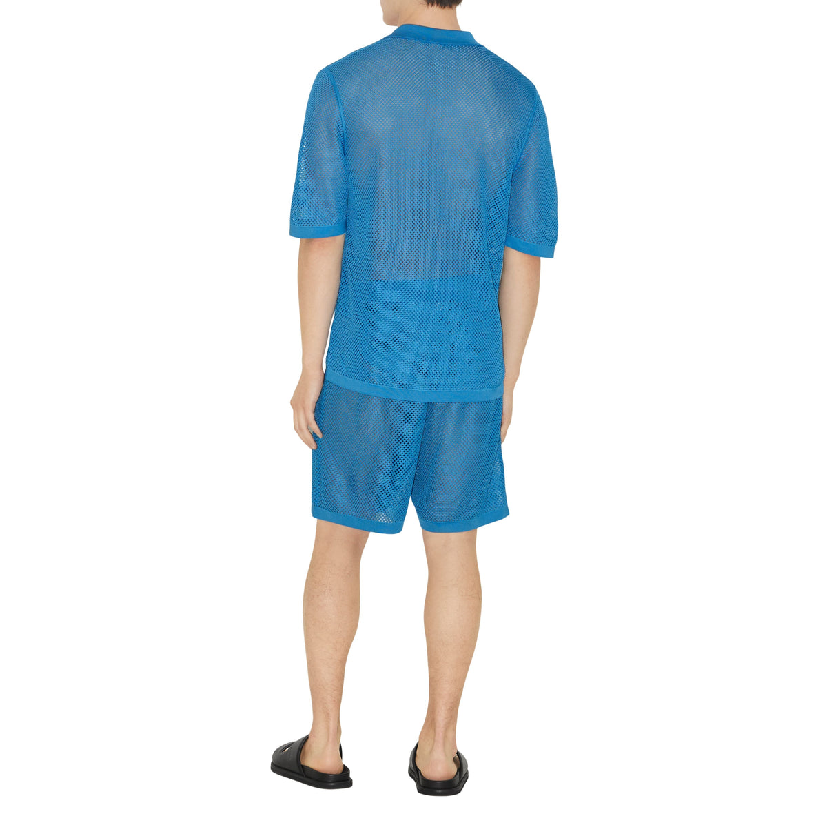 M KNIT POLO BLEU CÉRULÉEN BRILLANT