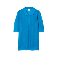 M KNIT POLO BLEU CÉRULÉEN BRILLANT
