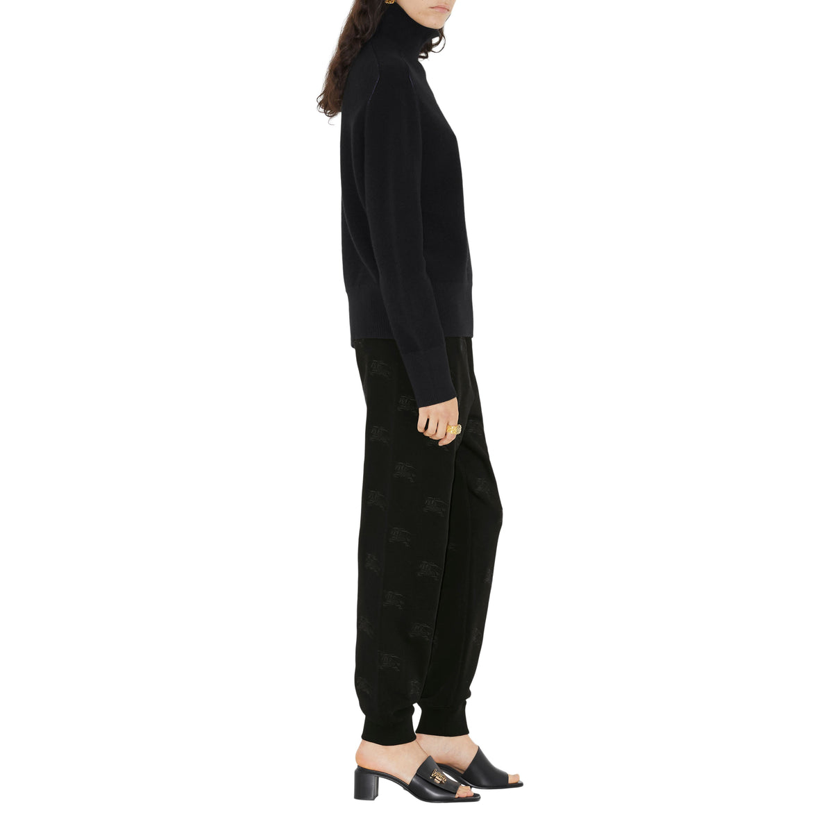 W JERSEY TROUSERS NOIR