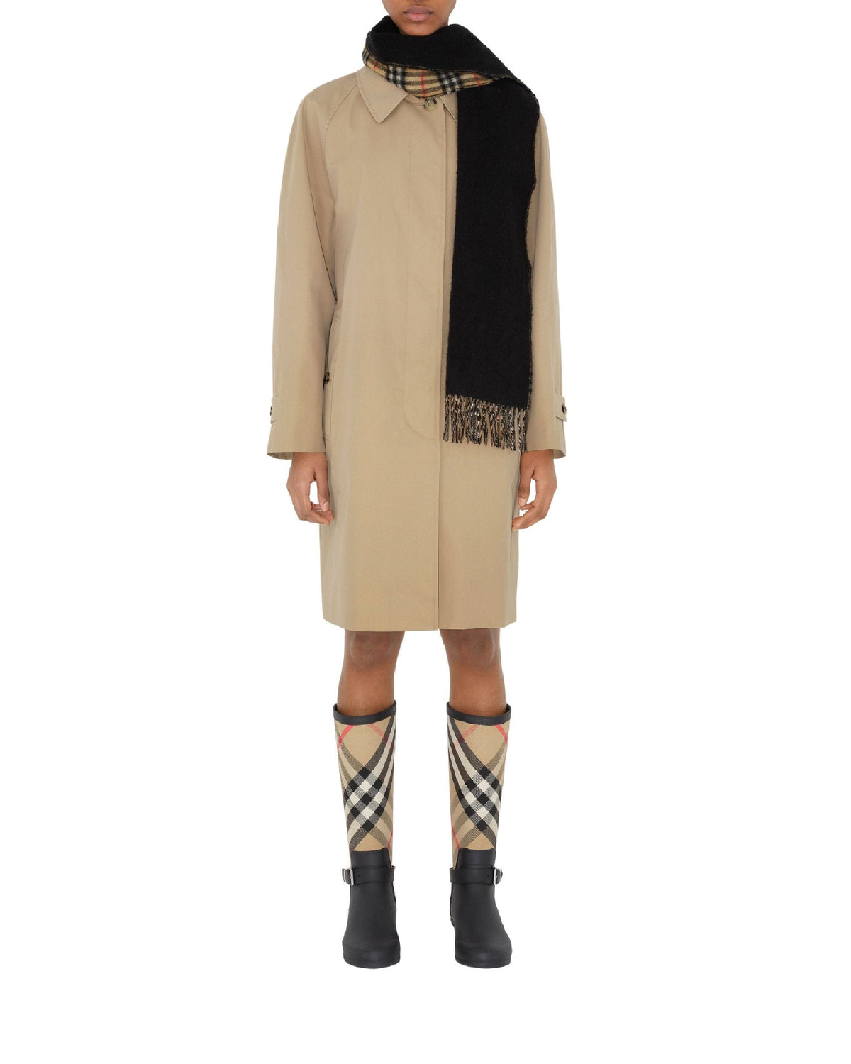 CASHMERE SCARVES ARC BEIGE/NOIR